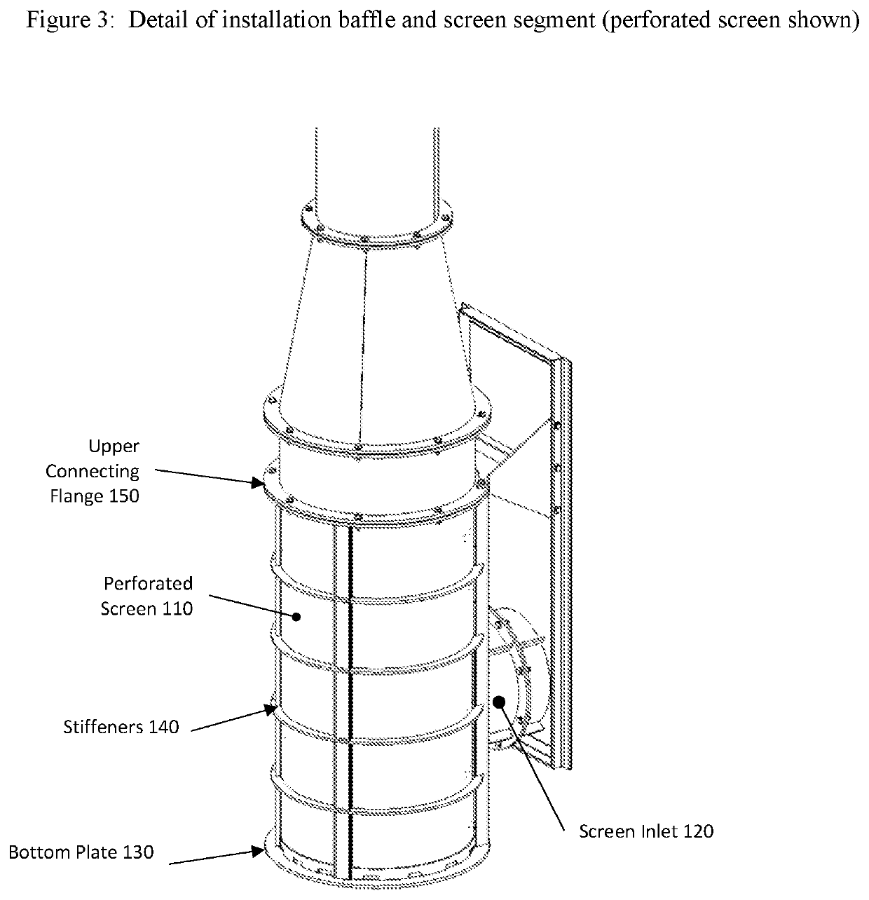 Vertical screw screen with optimized transport features