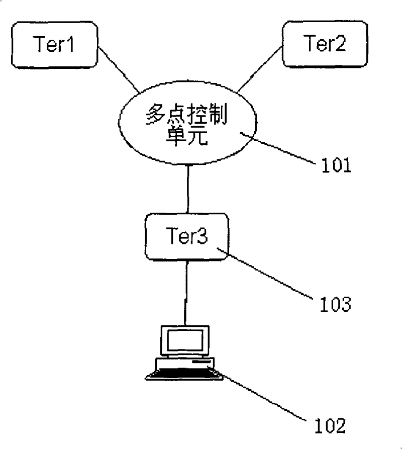 Method for realizing conference entering terminal repeating query broadcasting through user interface