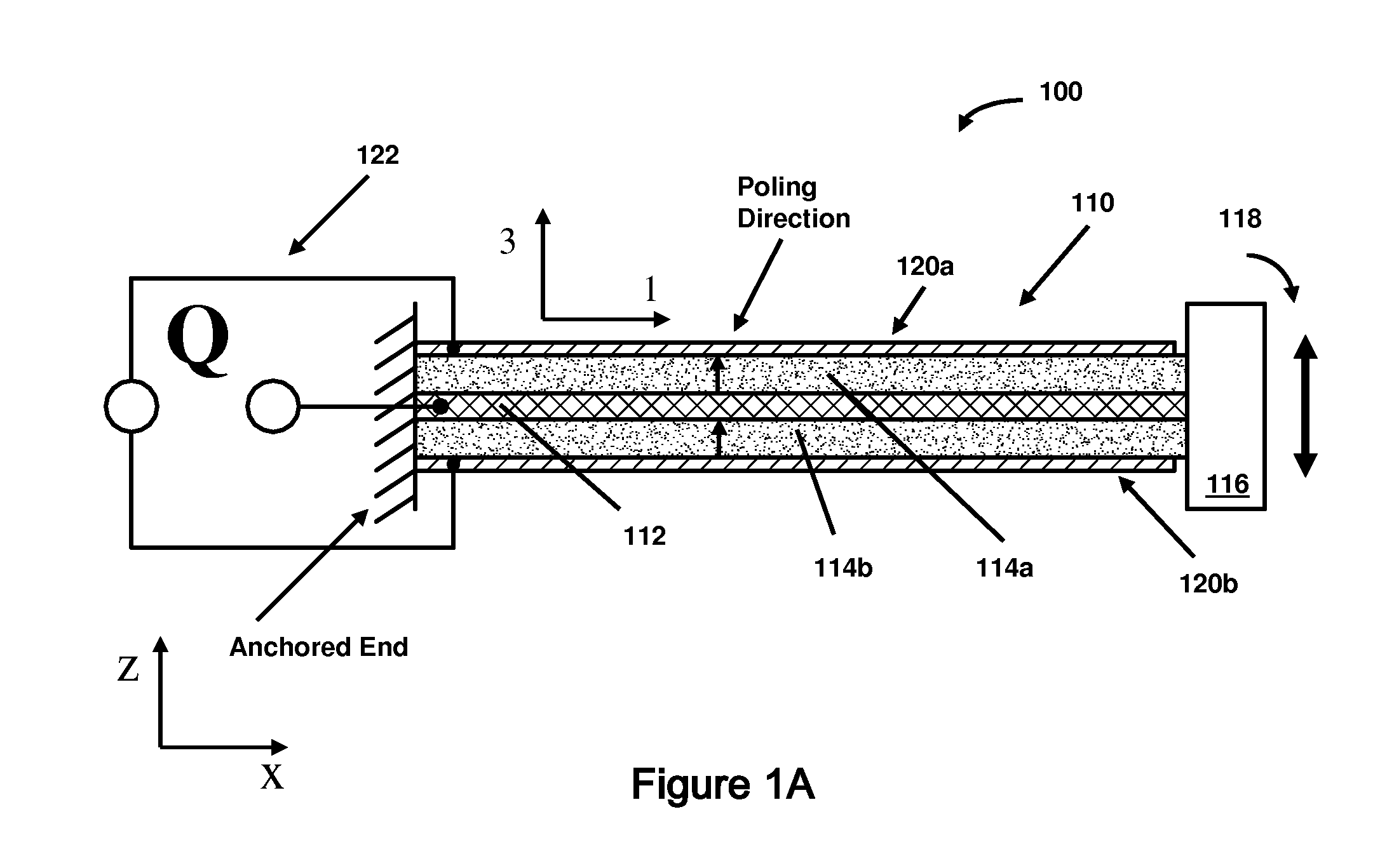 Piezoelectric energy harvester having planform-tapered interdigitated beams