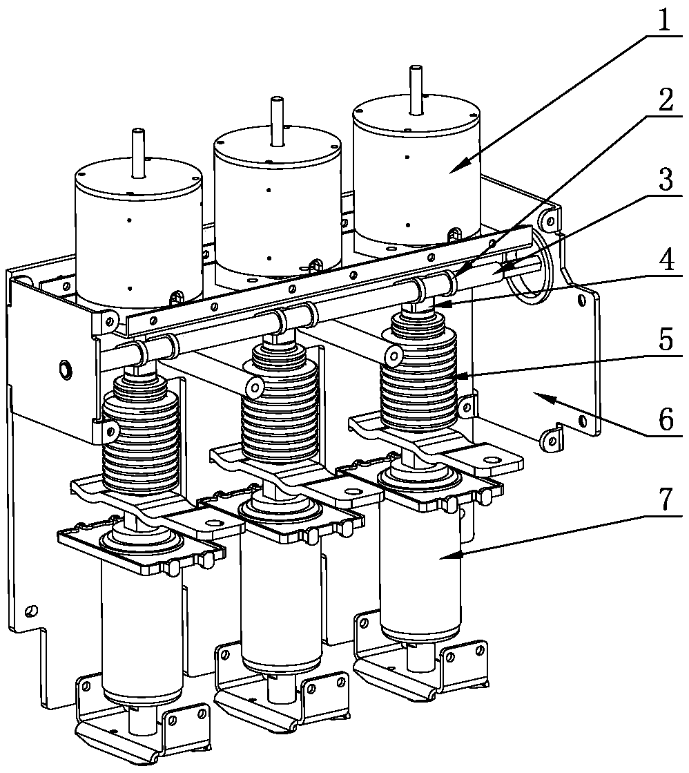 Synchronous RMU (ring main unit) switch provided with three permanent magnets