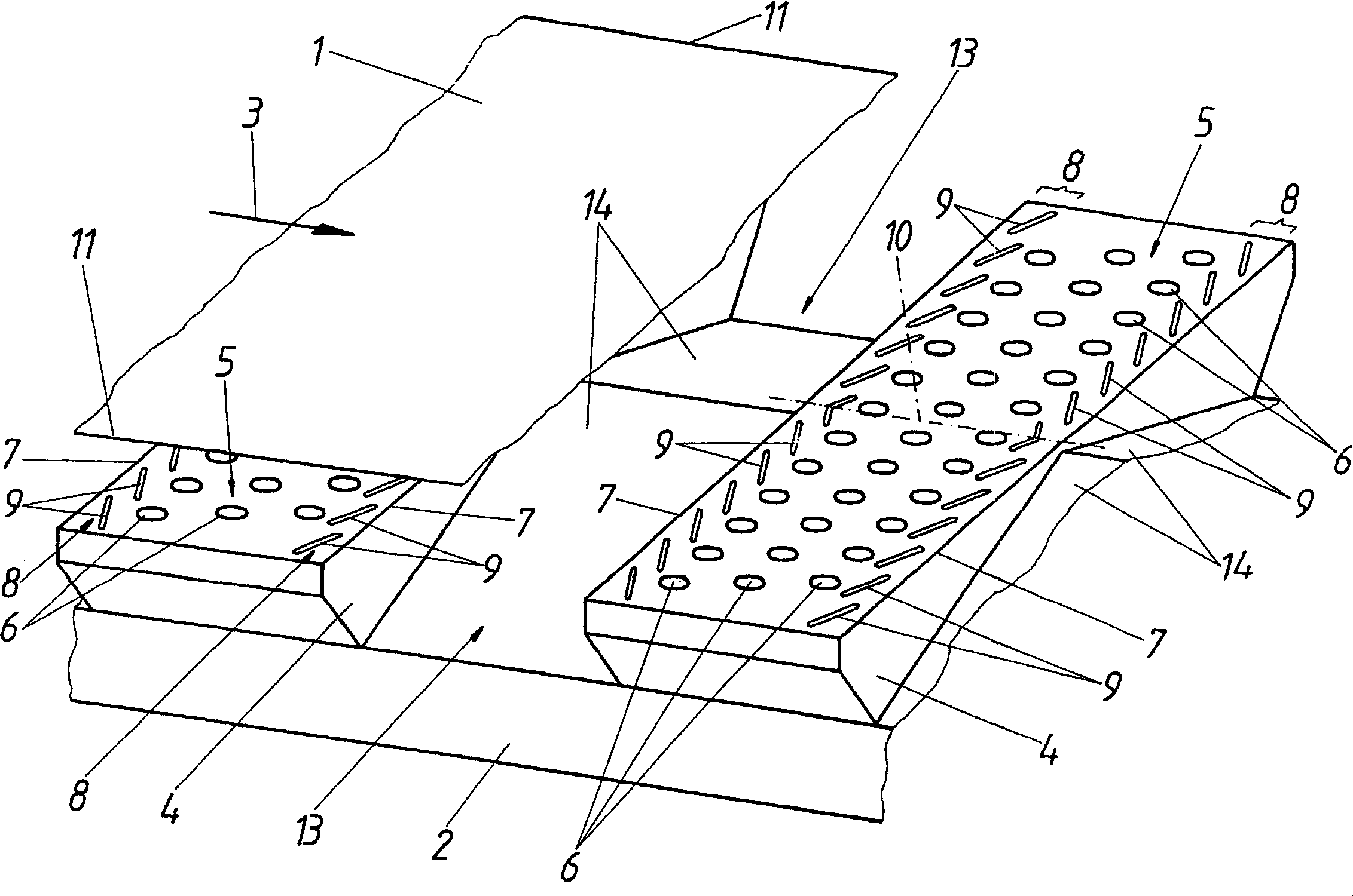 Device for guiding metal strip on gas cushion