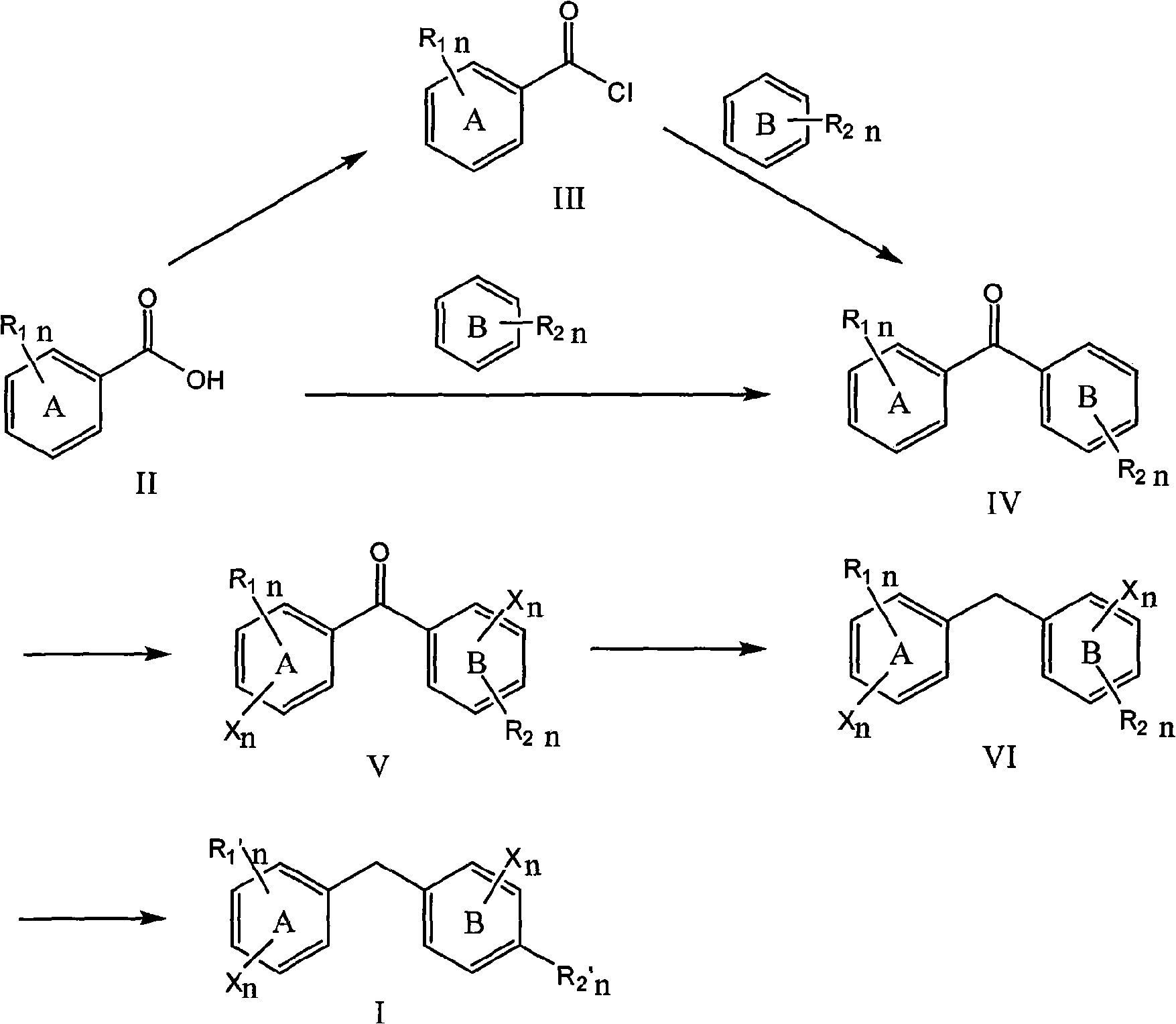 Halogenated hydroxyl aromatic methane compounds, preparation method and use thereof
