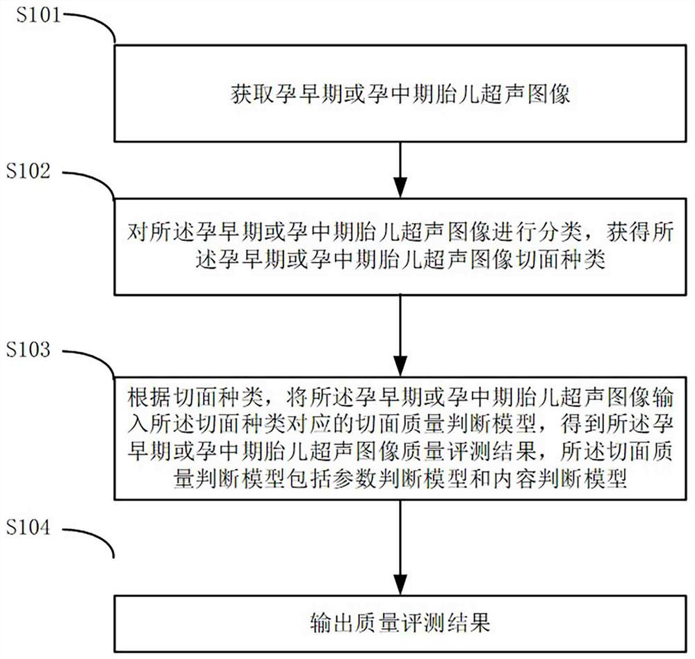 Standardized quality control method, system and equipment for ultrasonic image at early pregnancy stage or middle pregnancy stage