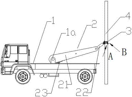 A vehicle-mounted telegraph pole information board semi-automatic installation device