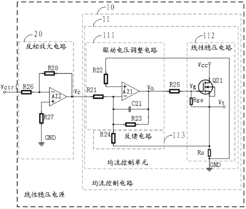 A linear regulated power supply