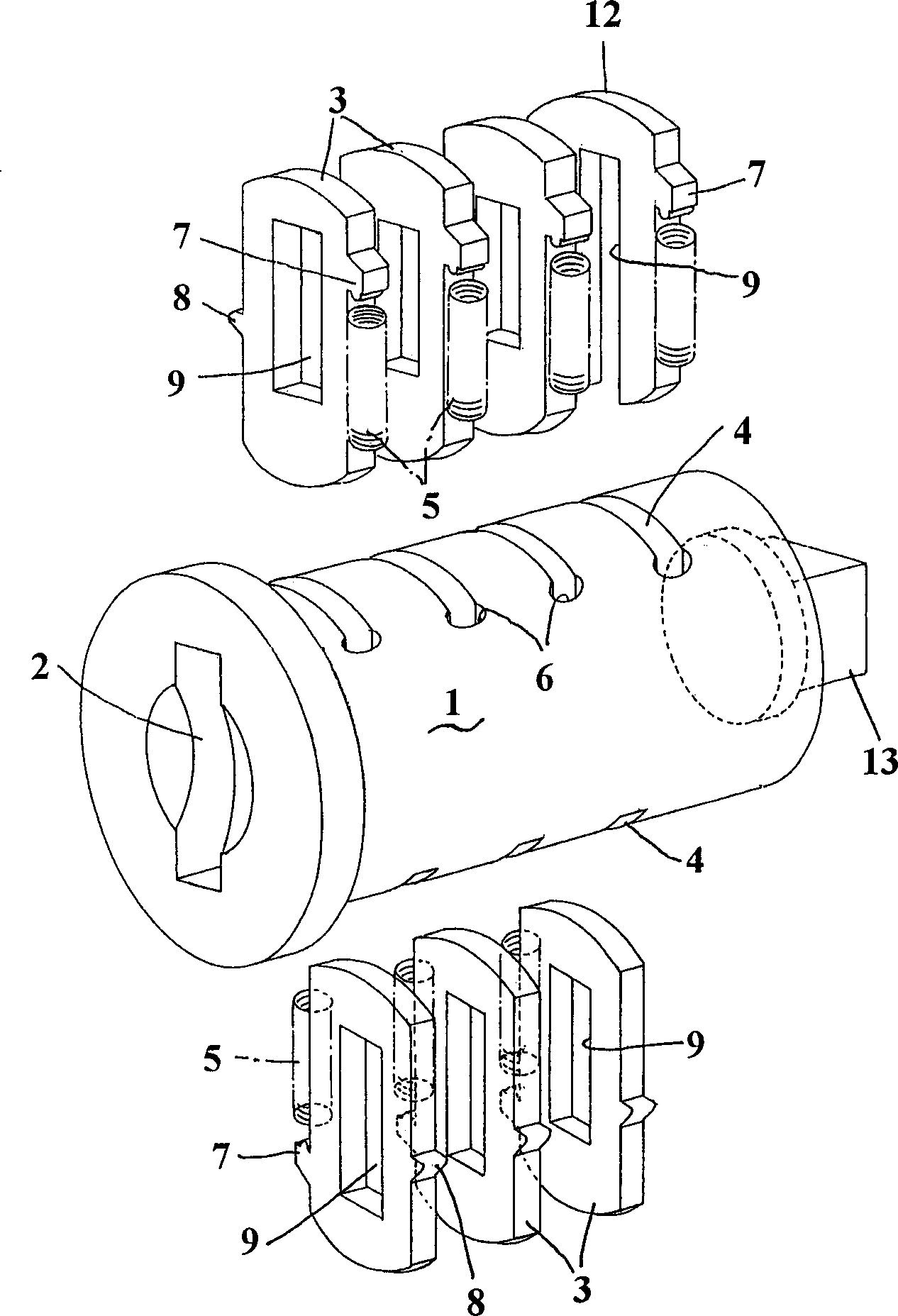 Column-shape locking mechanism