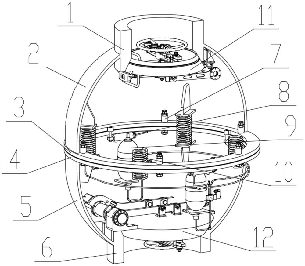 Connecting and disconnecting device and disconnecting method for deep sea escape cabin