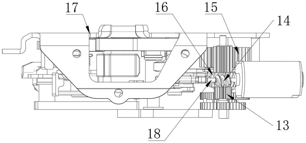 A transmission mechanism with variable topology structure for automobile electric door lock