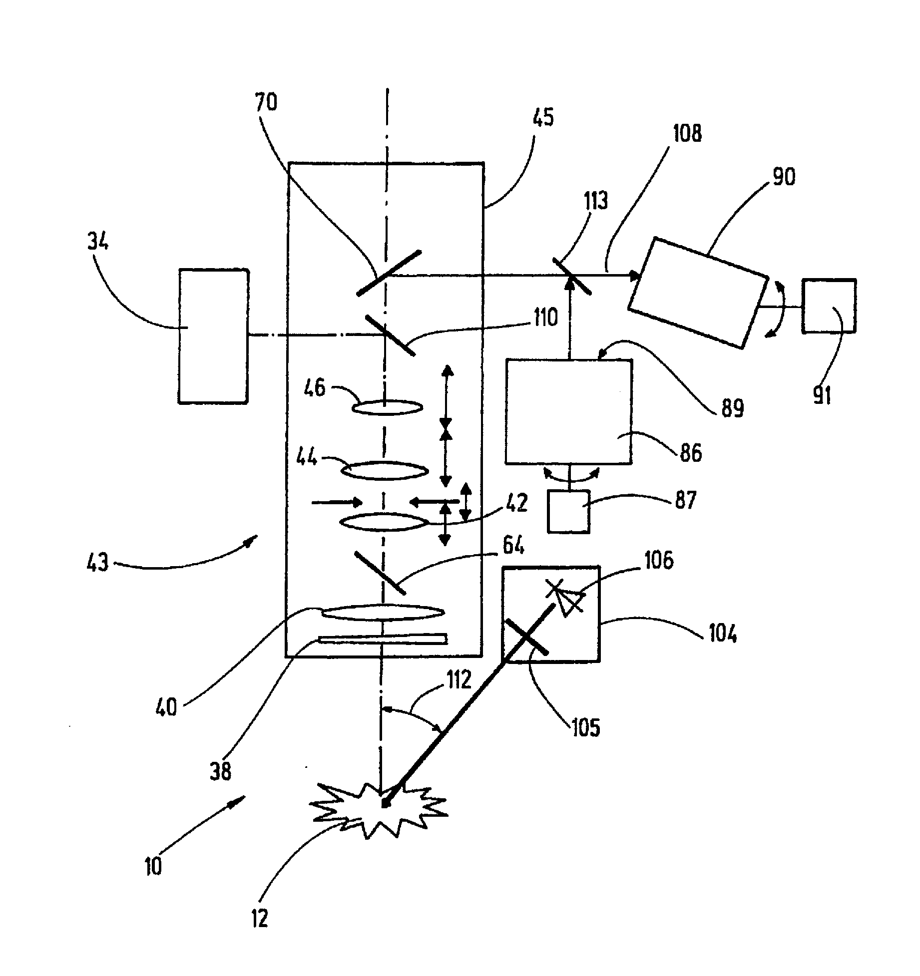 Apparatus for inspecting a measurement object with triangulation sensor