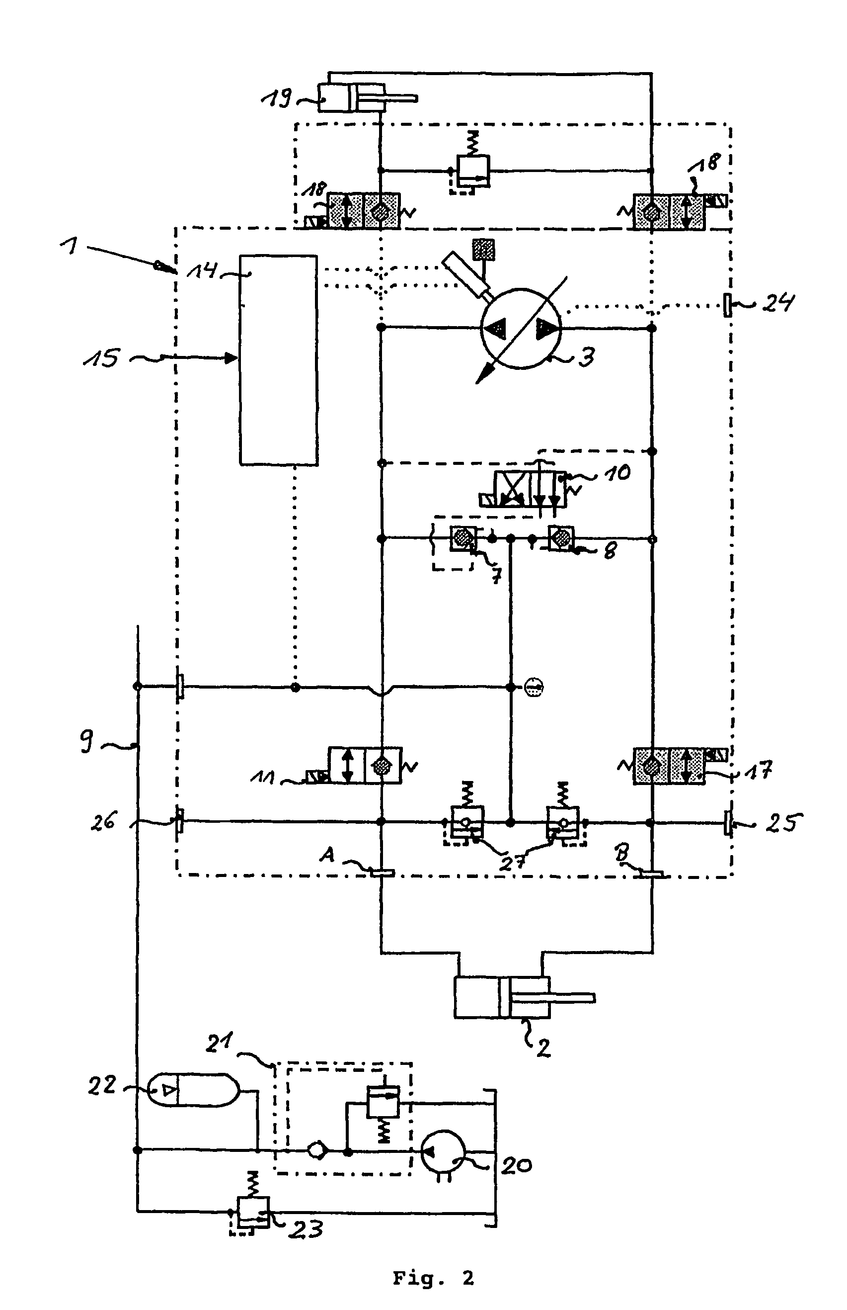 Hydraulic system for linear drives controlled by a displacer element