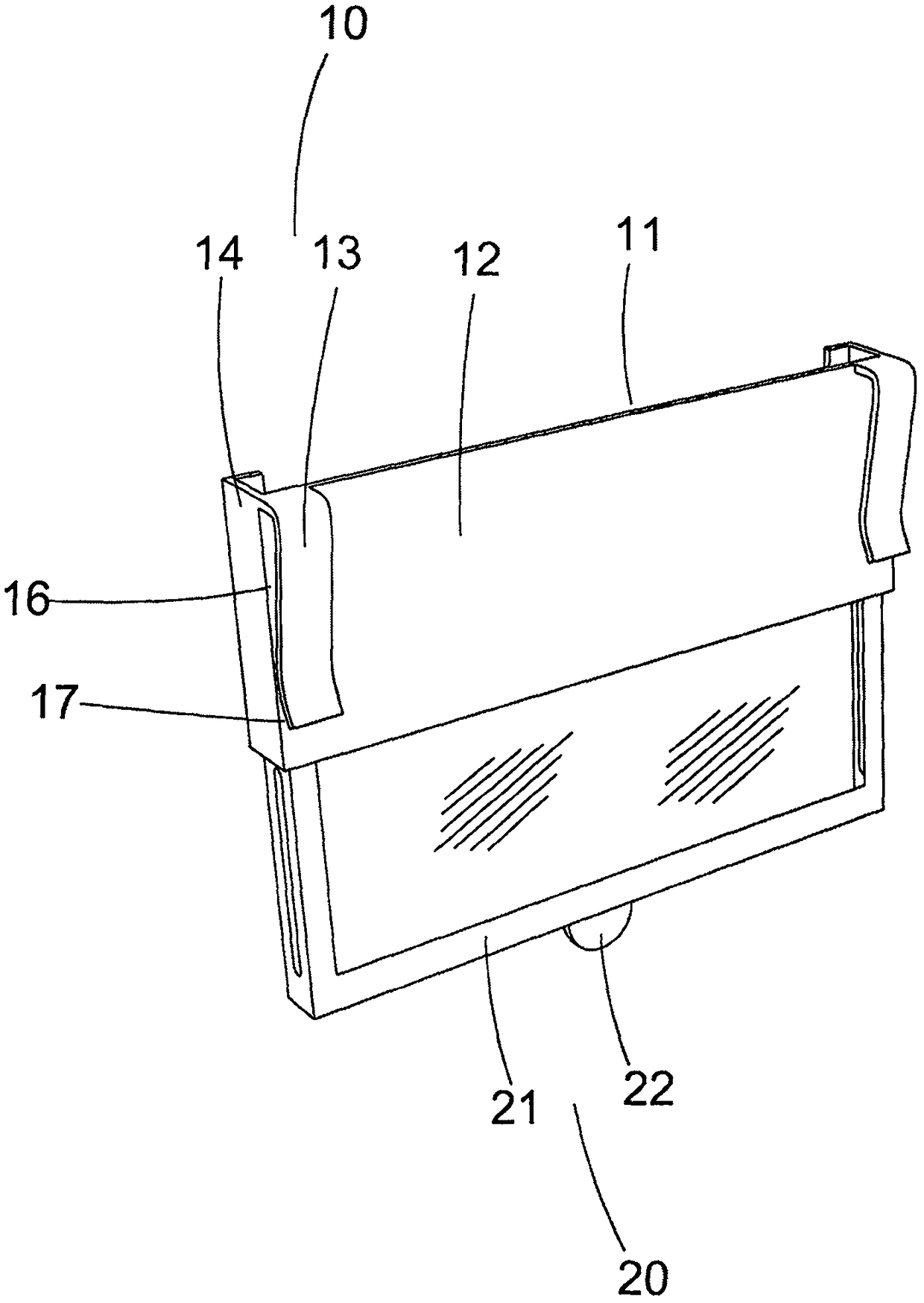 Navigation device suitable for being mounted on rearview mirror in vehicle
