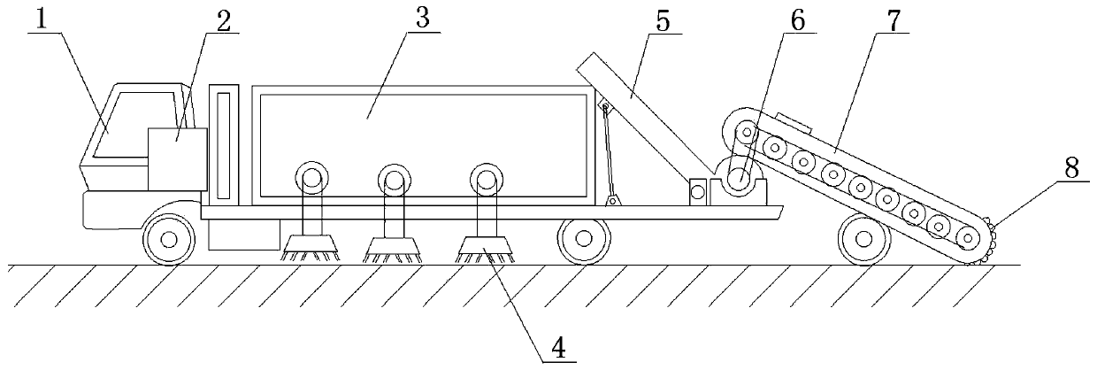 Cleaning vehicle for tunnel marine organism collection and control system thereof