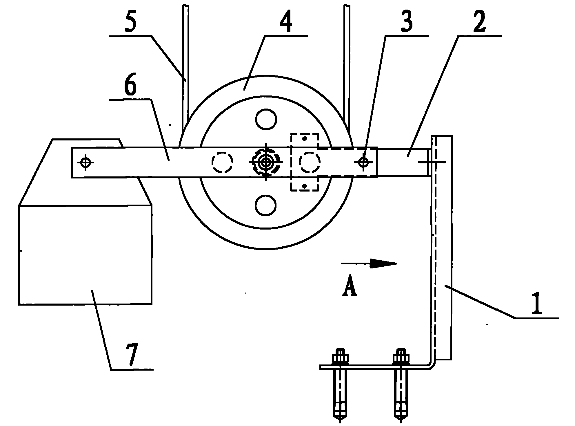 Wire rope tension device for elevator speed limiter