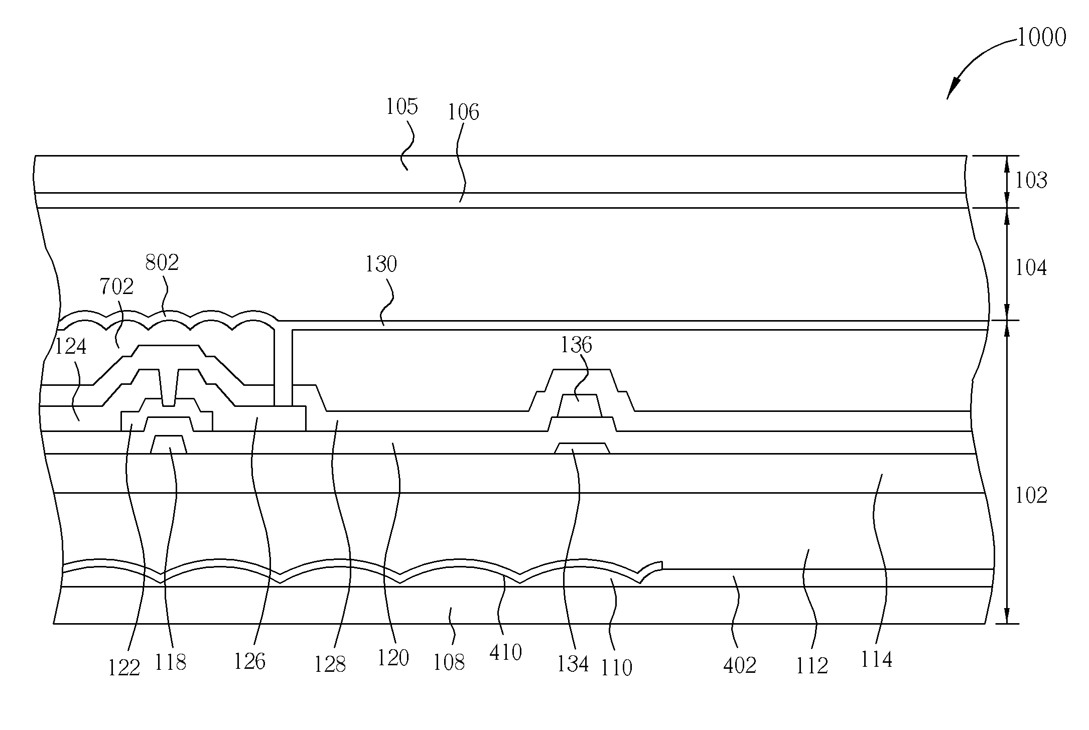 Transflective liquid crystal display panel with integrated switch element and color filter layer on a substrate