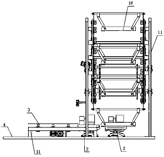 Chain storage type tool switching machine and working method thereof