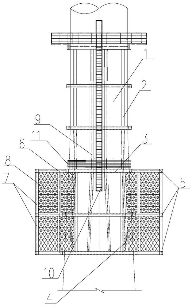 Offshore wind turbine foundation integrated accessory component coupled with aquaculture net cage and mounting method