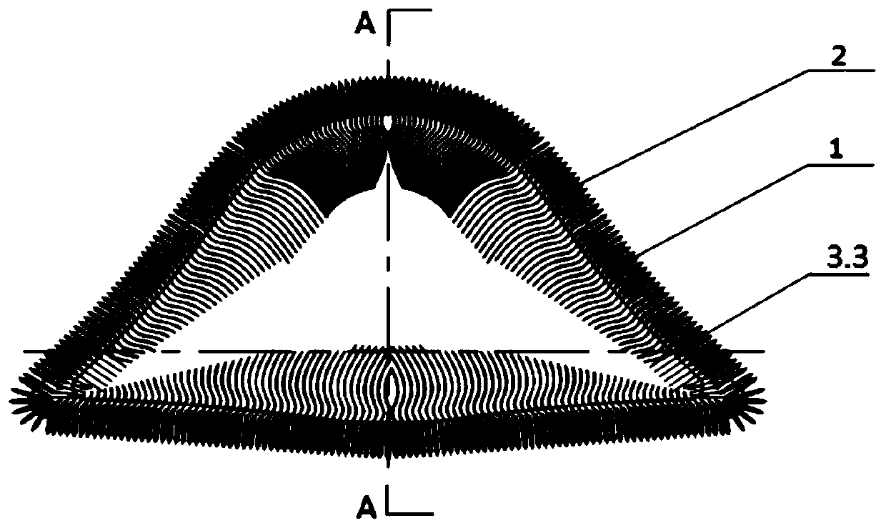 Quasi-three-way fabric with special-shaped curved surface and its weaving process method and application