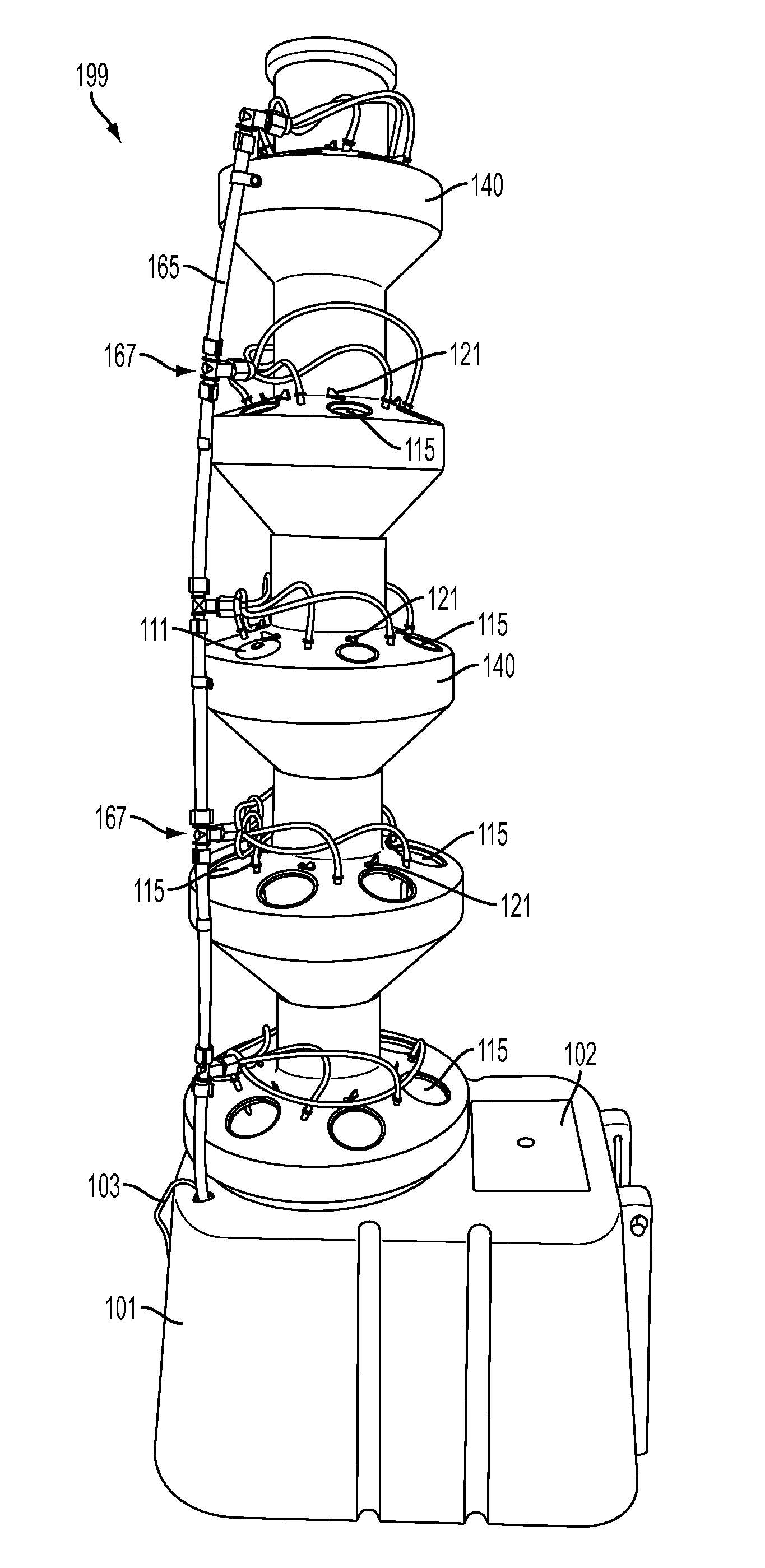 Apparatus for aeroponically growing and developing plants