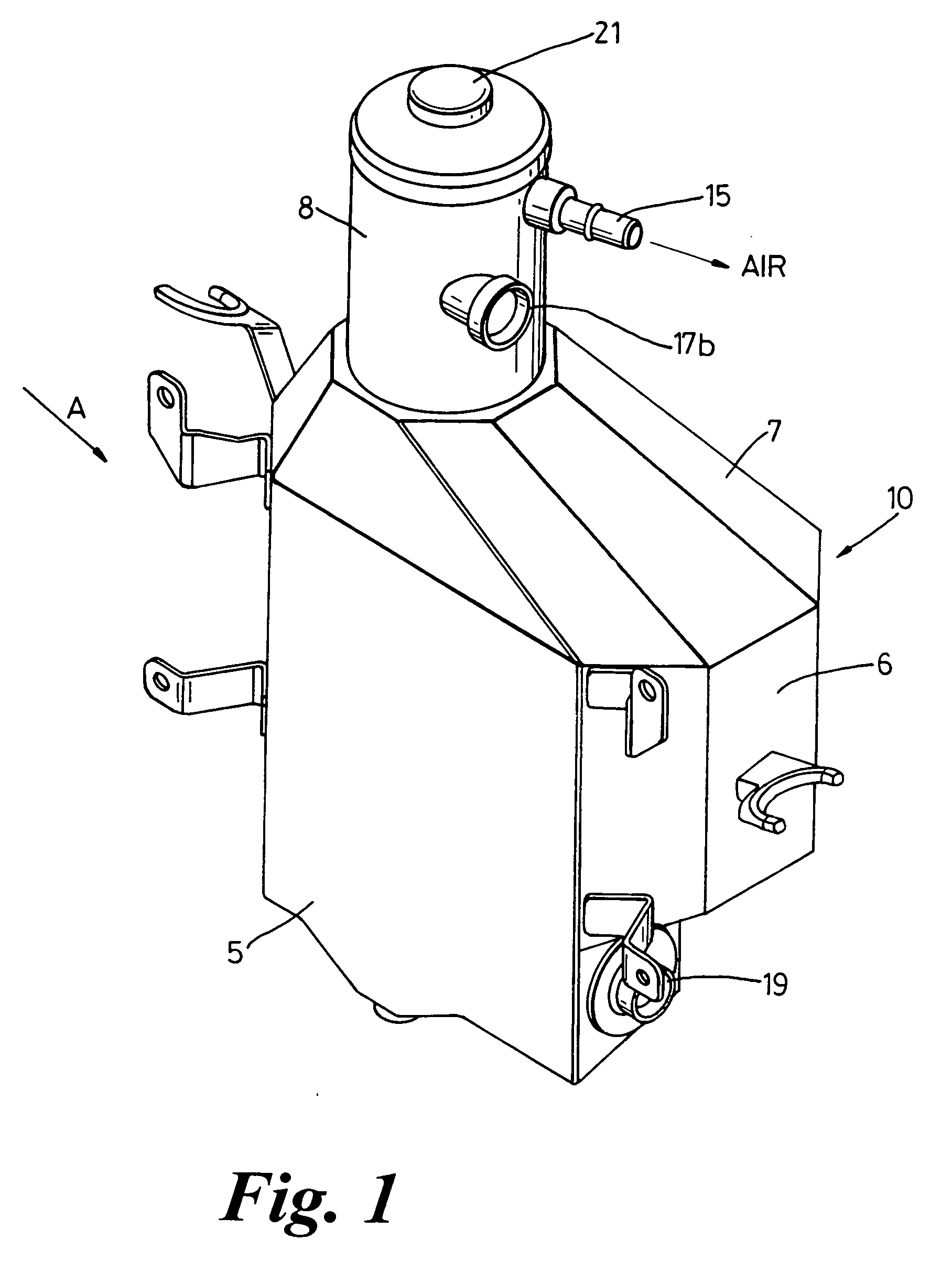 Oil tank for dry sump engines