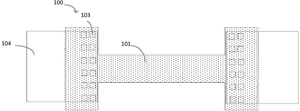 Test structure used for measuring silicide resistance