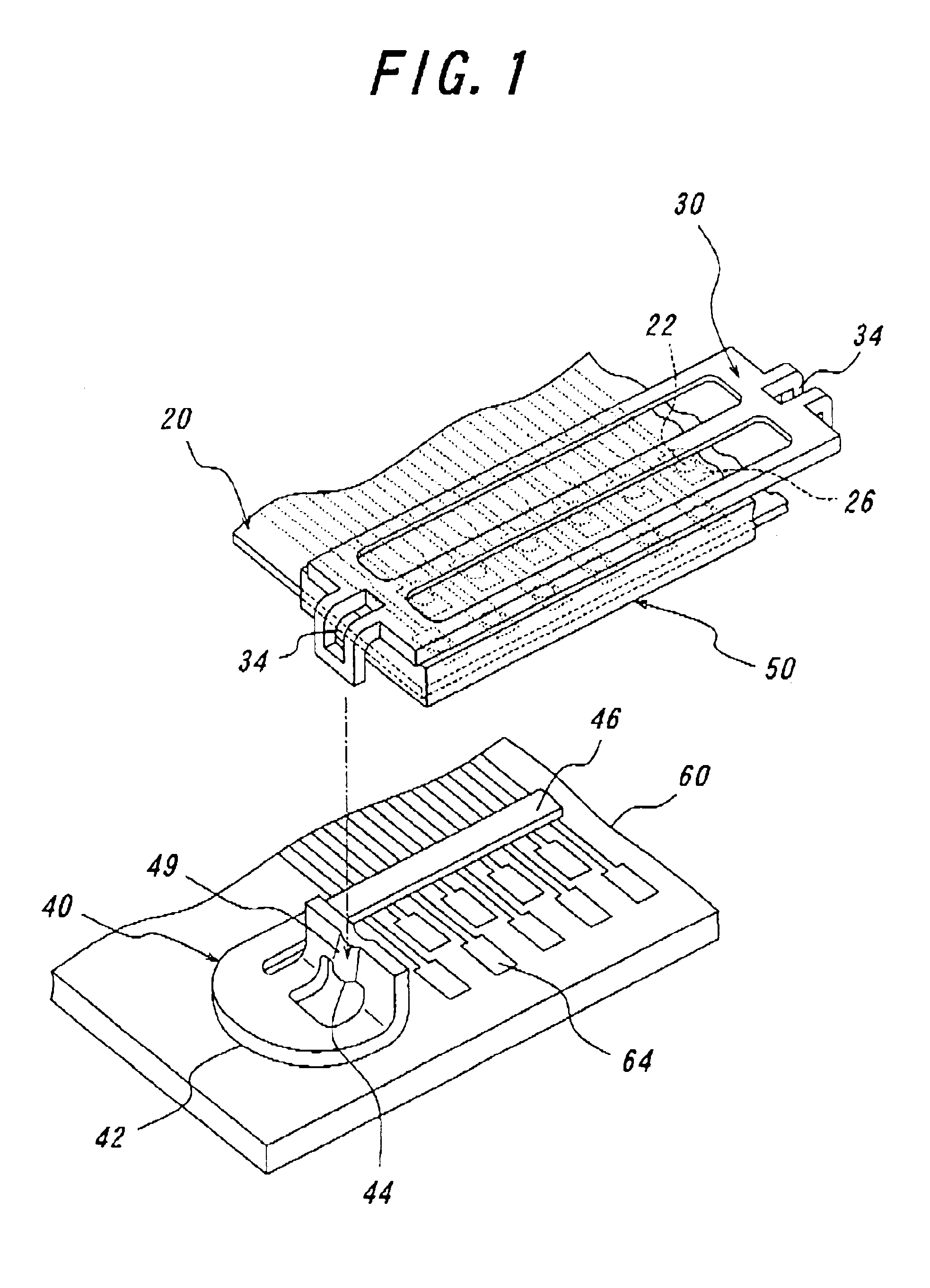 Flat and thin connector for electrically connecting a flexible printed circuit board and a hard board