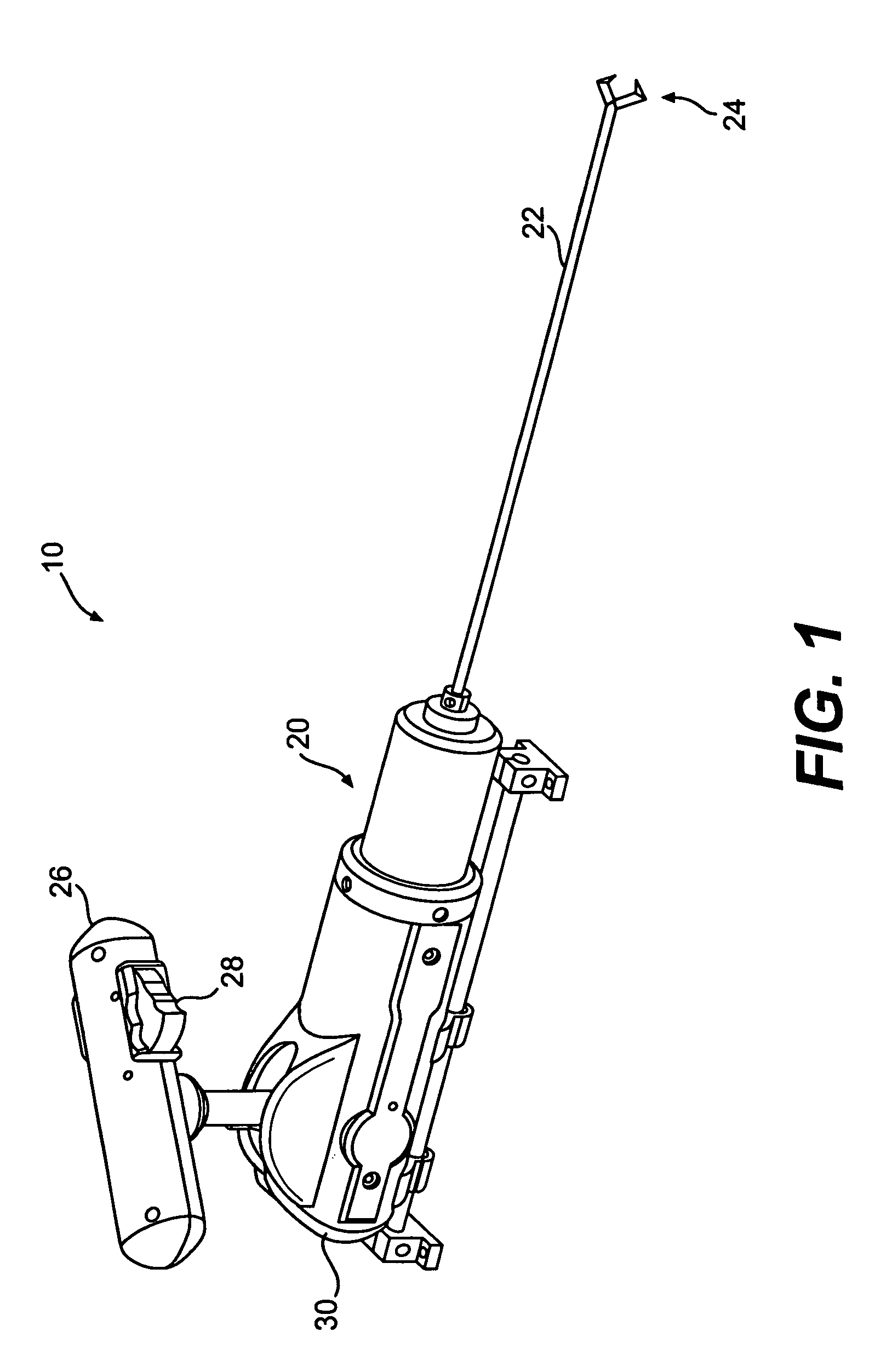 Catheter drive system with control handle rotatable about two axes separated from housing by shaft