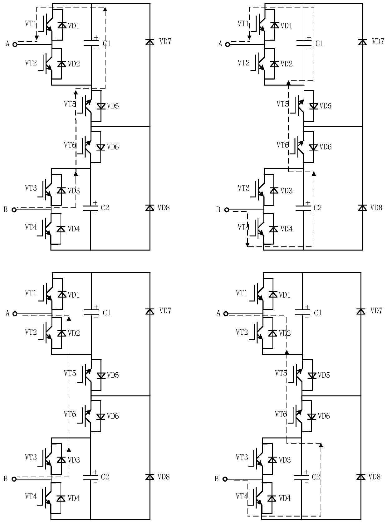 MMC sub-module topological structure with DC fault blocking capability equivalent to that of full-bridge sub-module