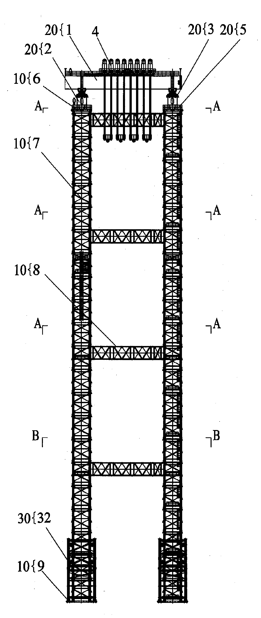 Hydraulic double-type crane and mounting method