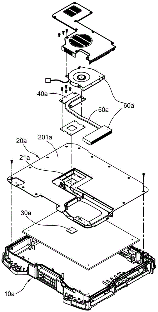 Electronic device and heat dissipation structure of the electronic device