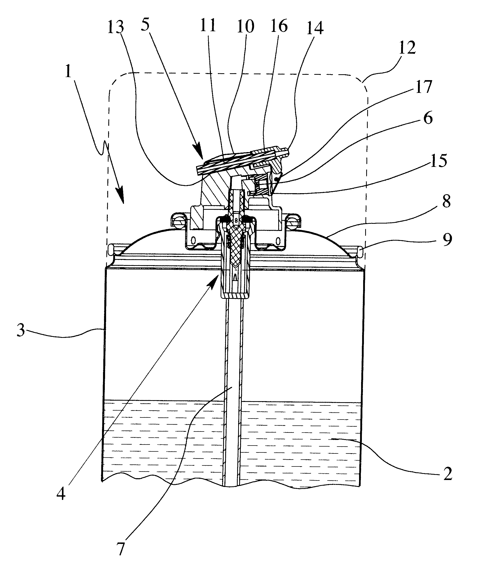 Spray head and device for delivery of a liquid