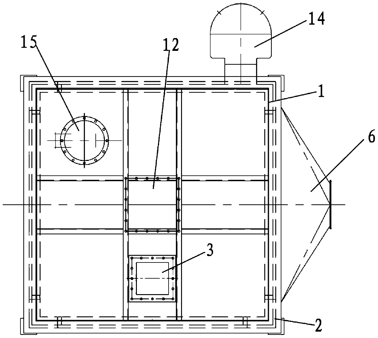 A vertical powder cooler