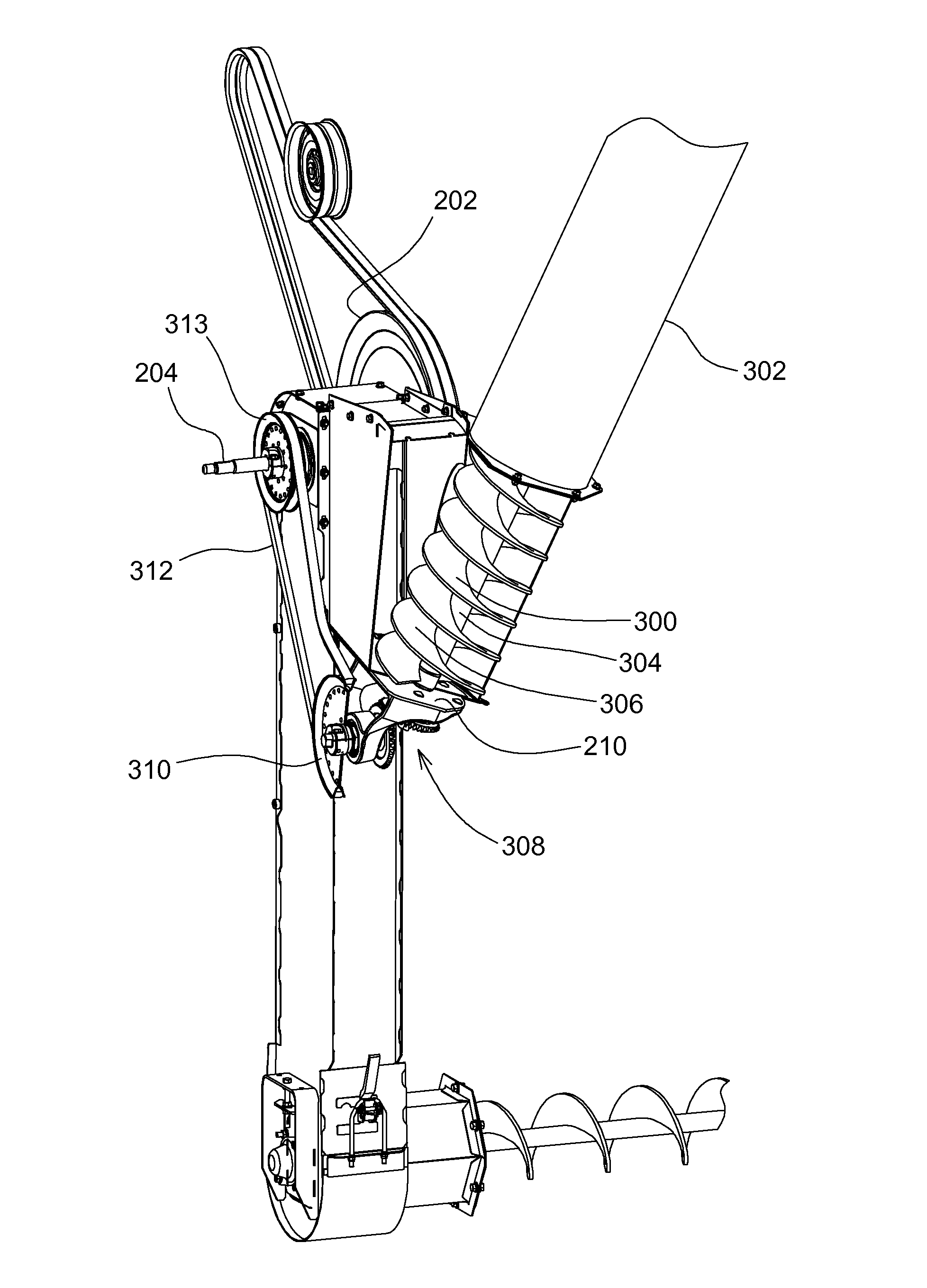 Agricultural harvester with bevel gear drive