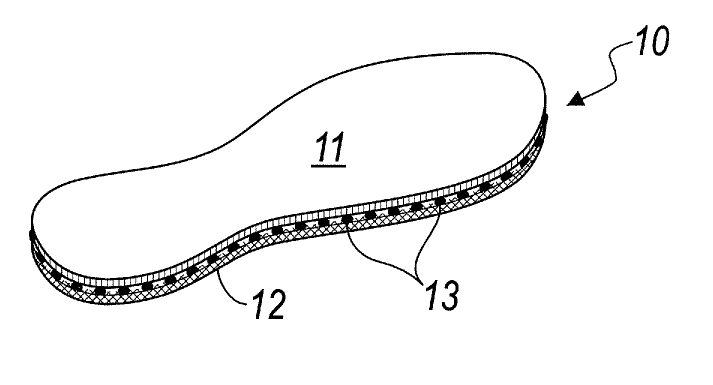 Waterproof and vapor-permeable assembly insole and shoe manufactured with such insole