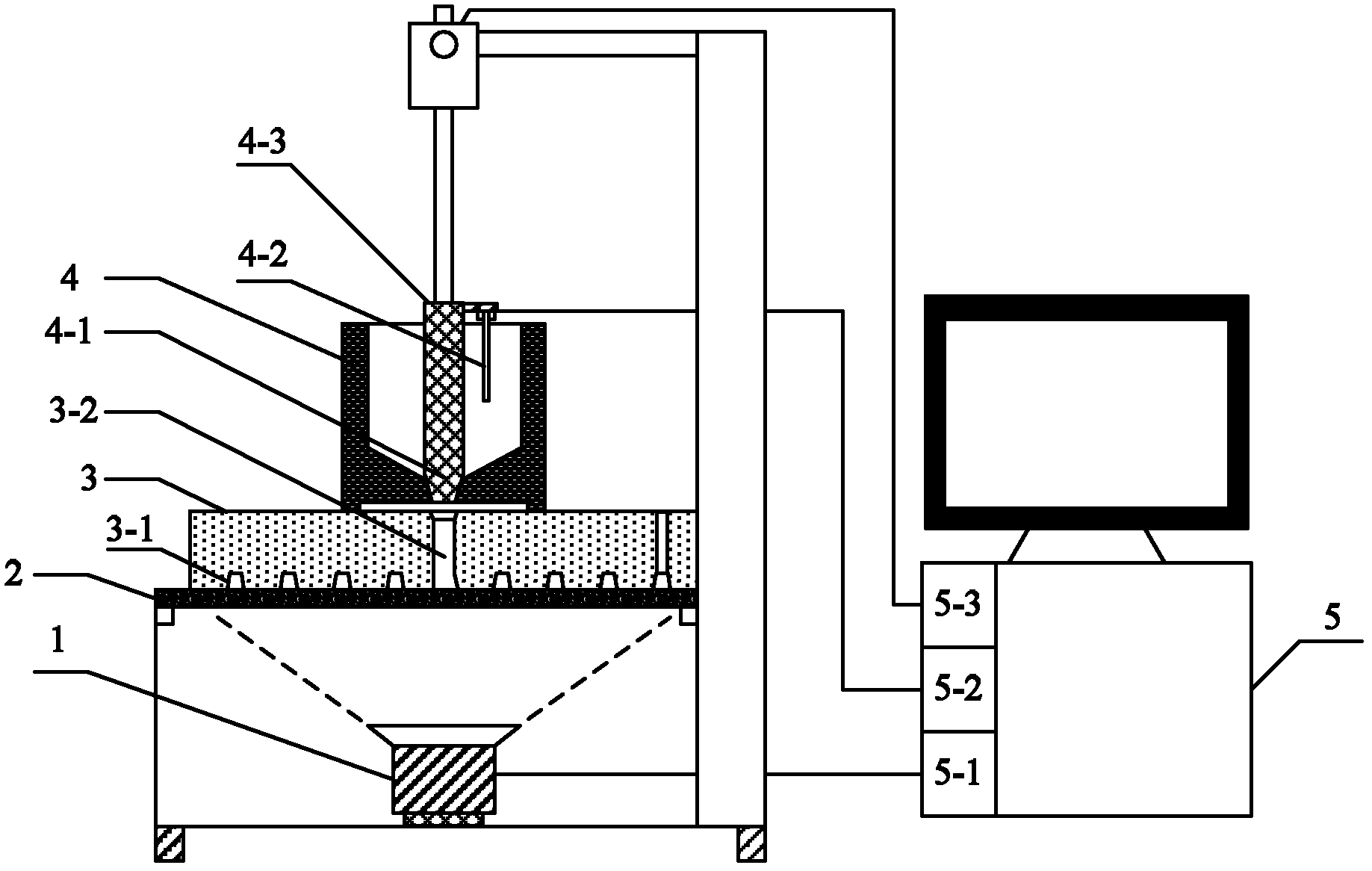 Visual testing device for liquid metal fluidity and testing method based on it