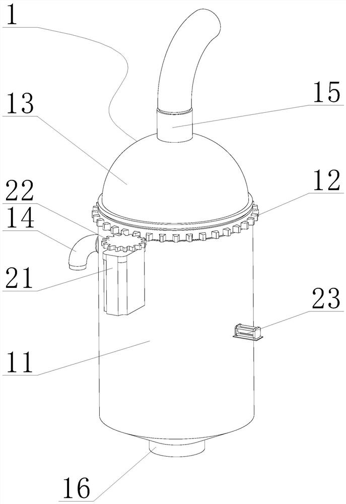 A hot blast stove with automatic dust removal