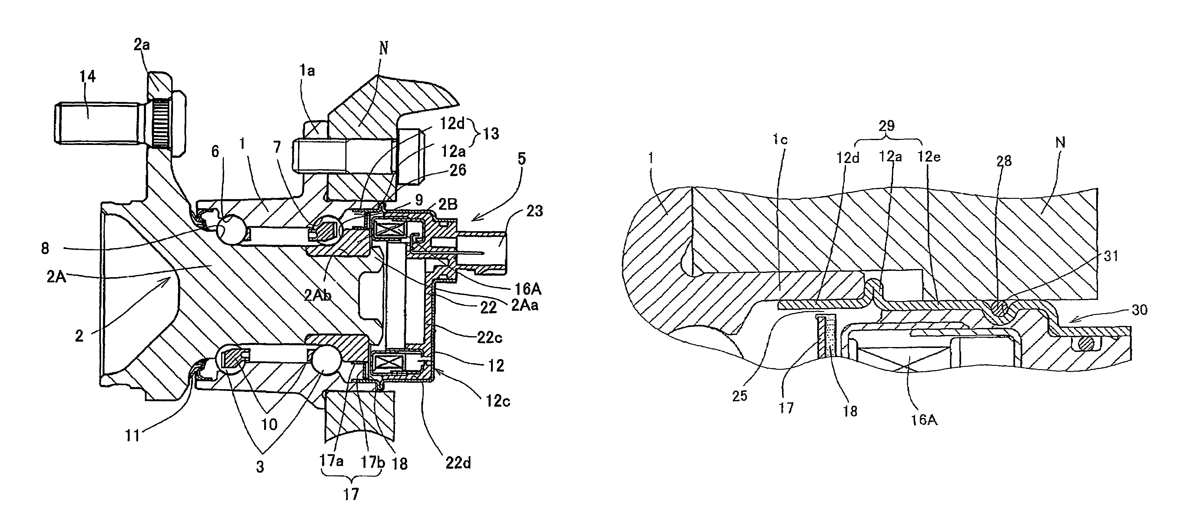 Bearing assembly having rotation sensor and mounting structure to support sensor cap and connector