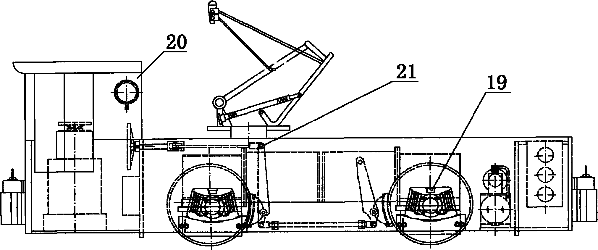 Electric trolley frequency conversion speed-regulating locomotive