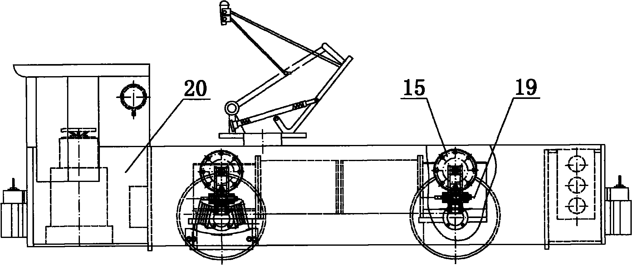 Electric trolley frequency conversion speed-regulating locomotive