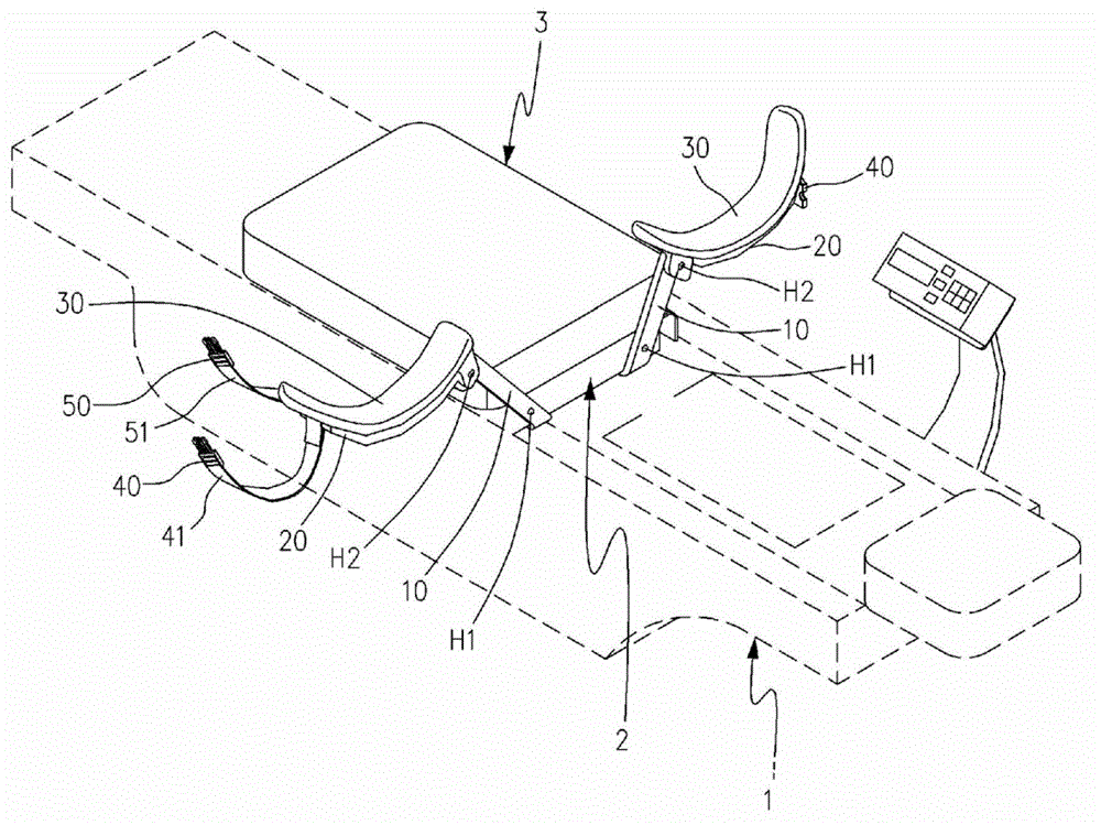 Pelvic support structure for physical therapy device and head fastener for cervical traction