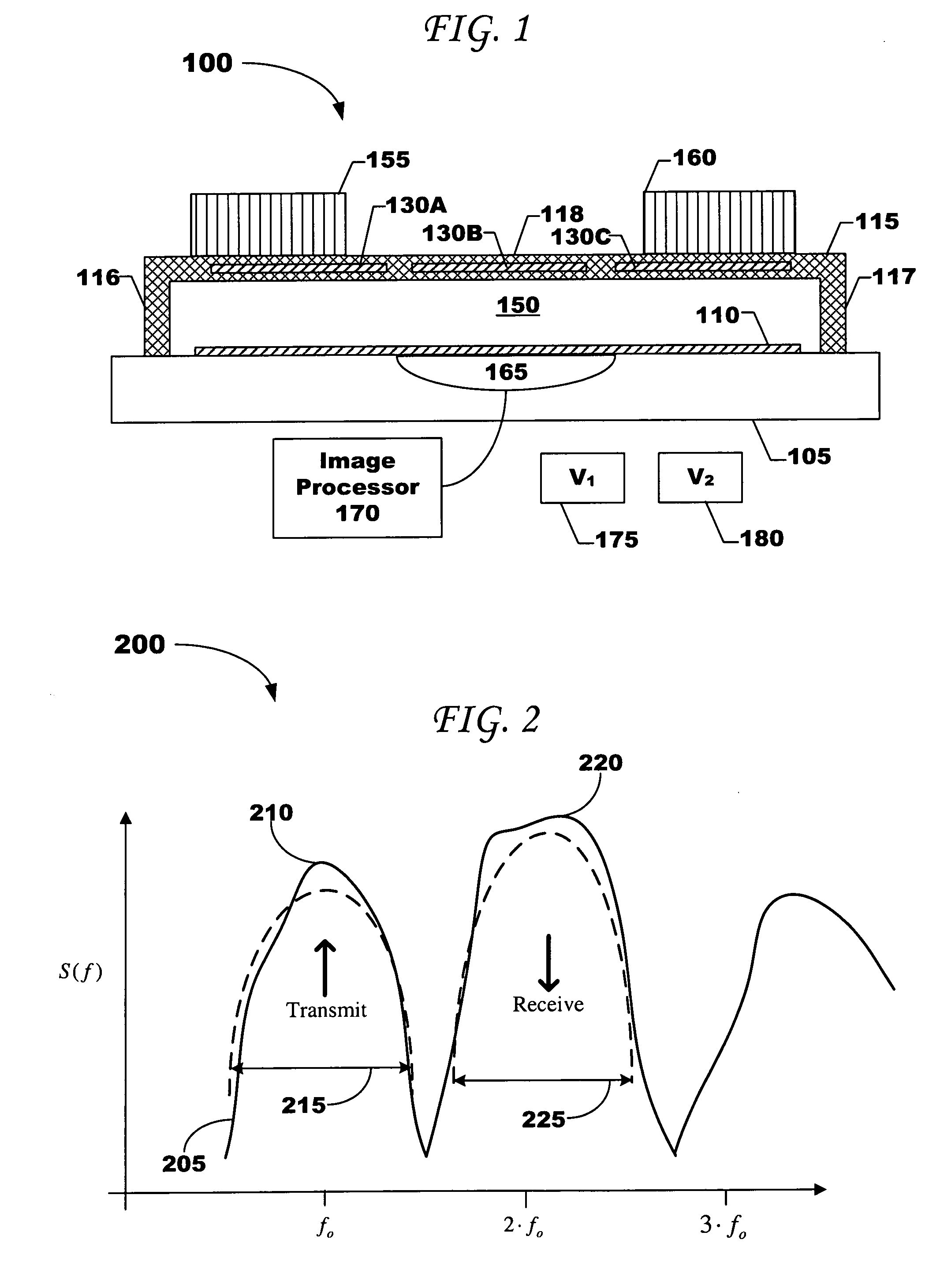 Asymetric membrane cMUT devices and fabrication methods