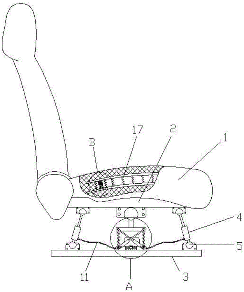 A kind of dynamic balance automobile shock-absorbing seat