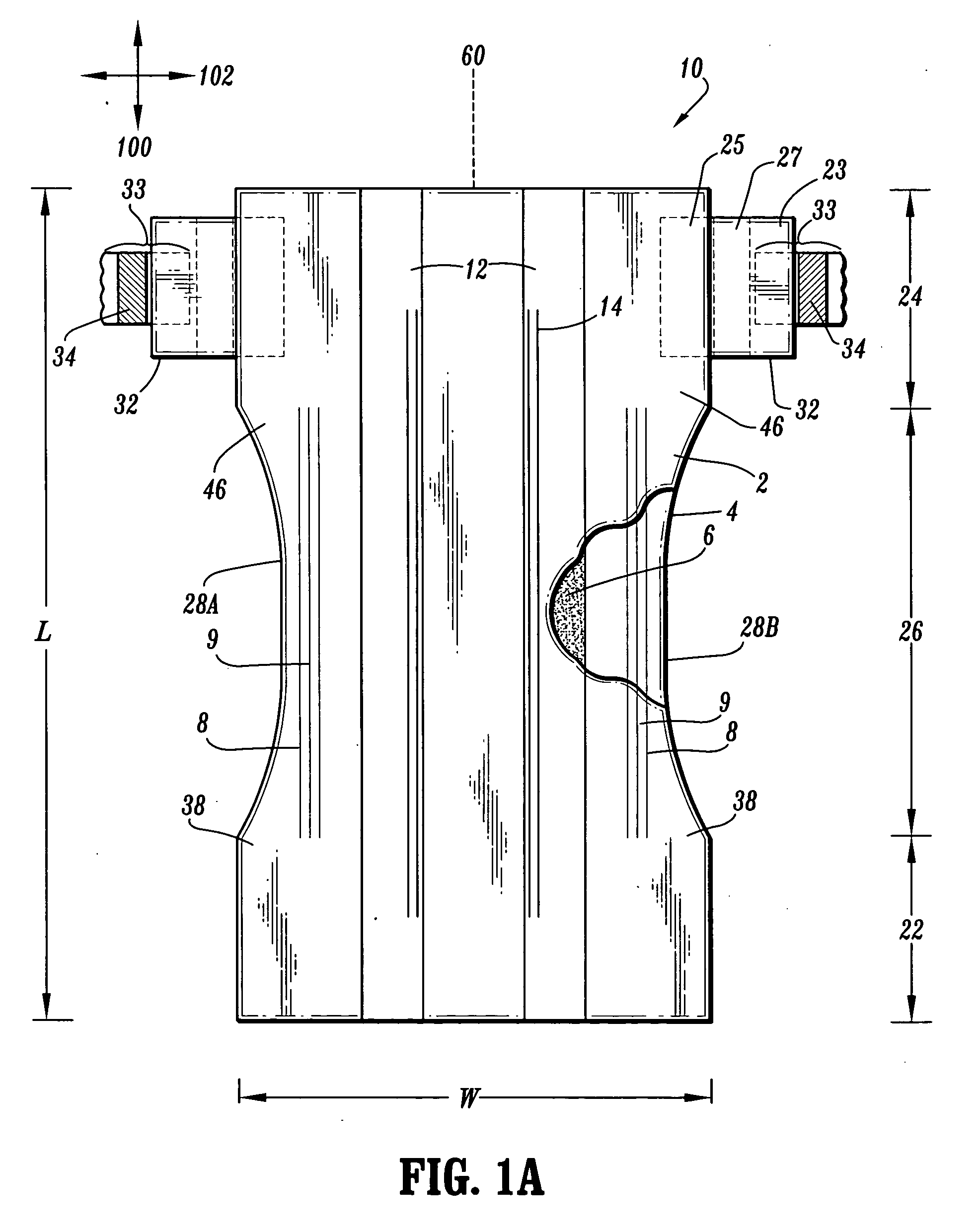 Absorbent article with large stretch fastener