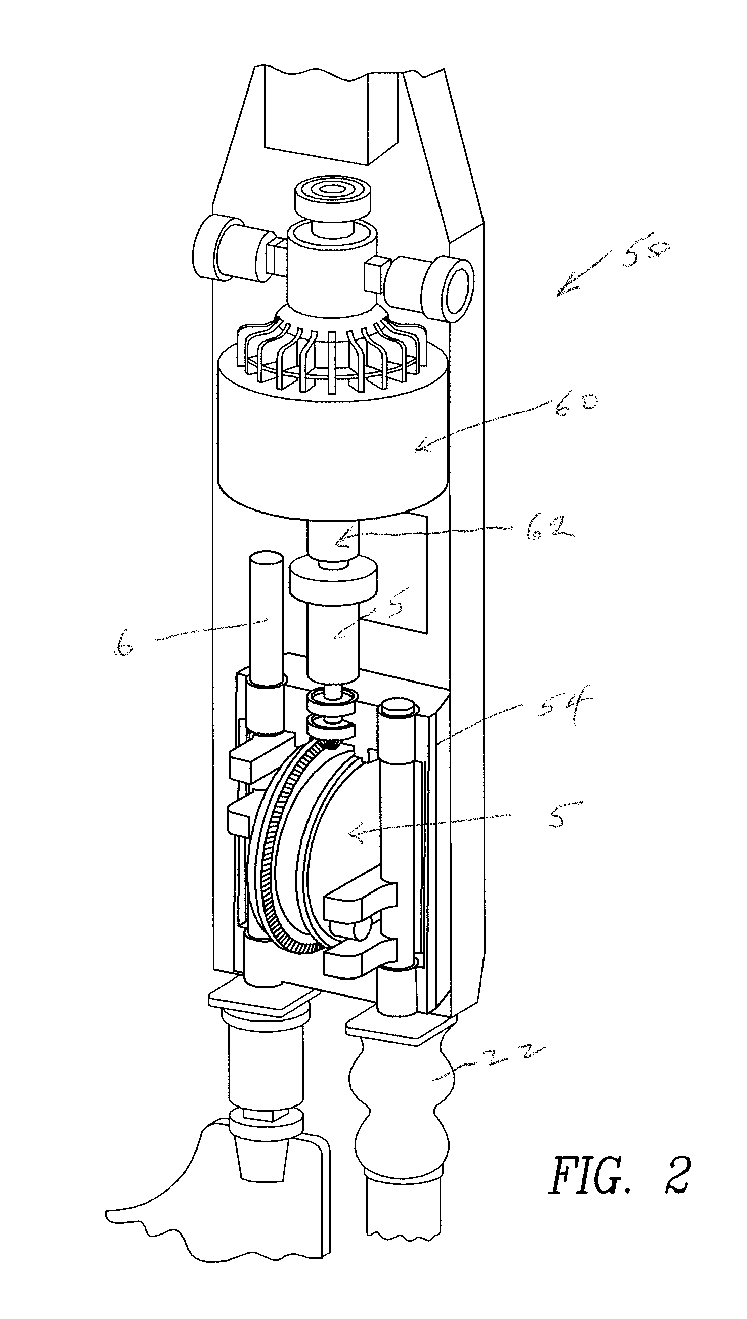 Portable ice breaking tool with two reciprocating blades