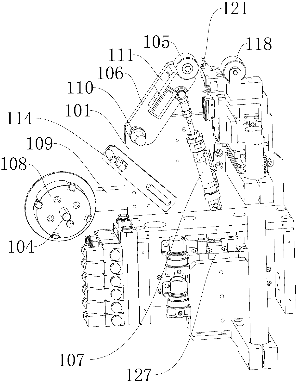 Inclined gummed paper pasting device and gummed paper pasting system