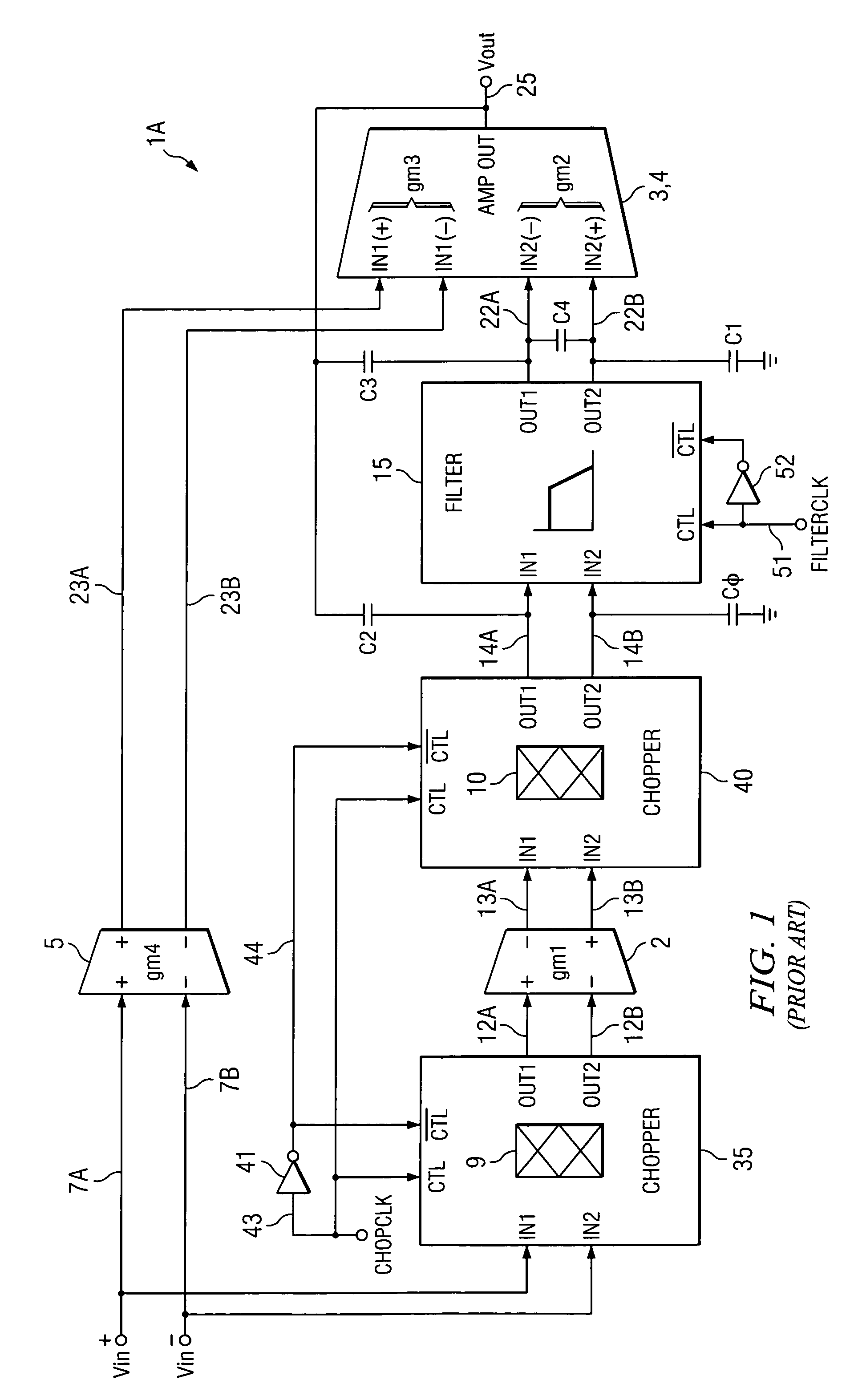 Simultaneous filtering and compensation circuitry and method in chopping amplifier