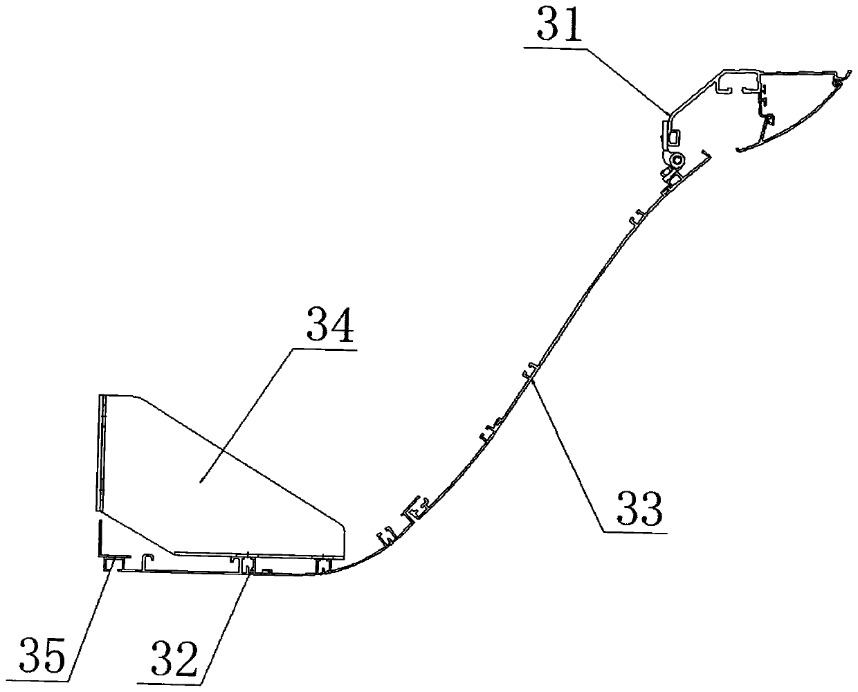 Passenger car air duct installation structure