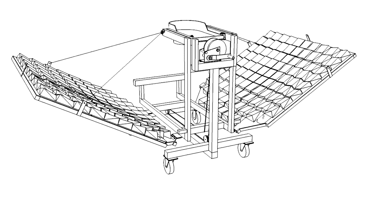 Concentrating solar collector and pre-formed fresnel array reflector panel