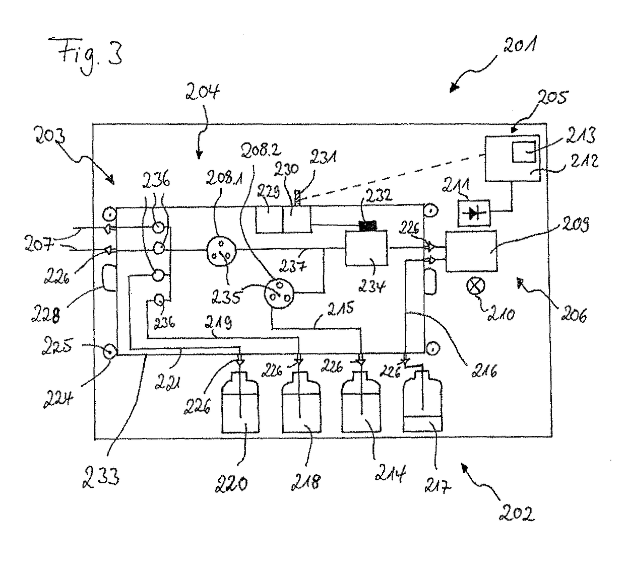 Analytical device for automated determining of a measured variable of a liquid sample