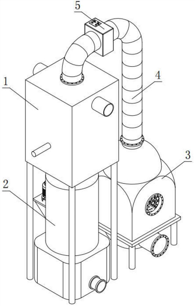 Sludge separation device with deodorization function for domestic sewage treatment and method thereof