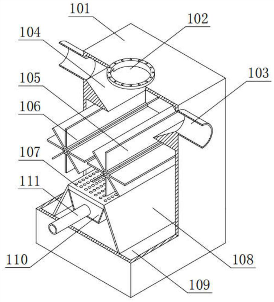 Sludge separation device with deodorization function for domestic sewage treatment and method thereof